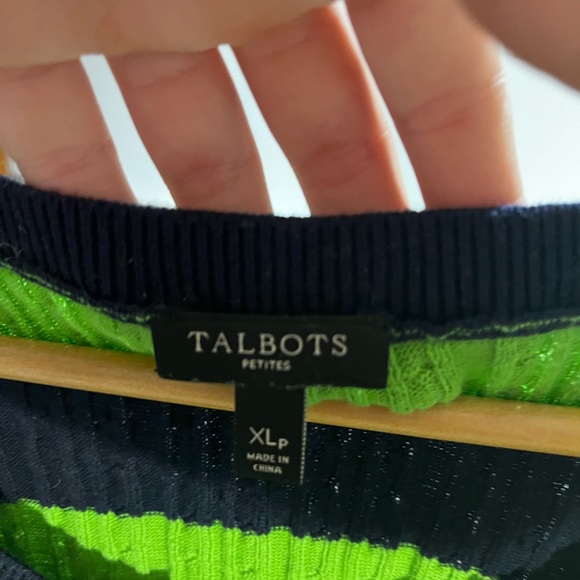 green and navy striped sweater vest - Picture 3 of 3